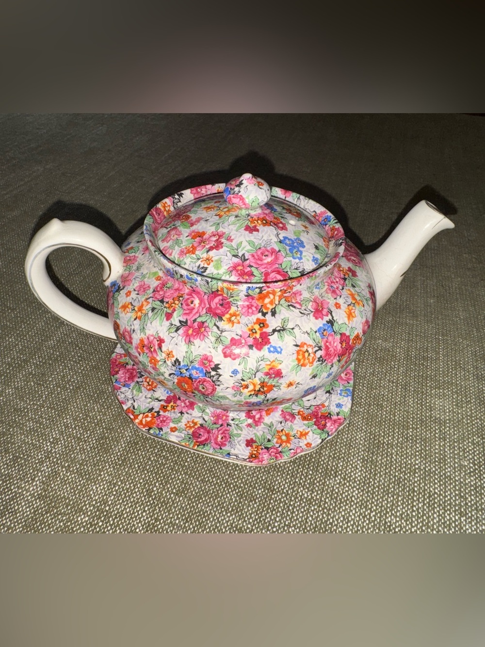 Vintage Lord Nelson Ware "Marina" Chintz Teapot with Matching Underplate